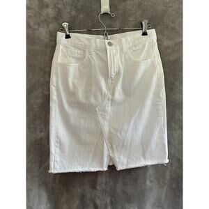 J Brand Trystan Jean Skirt Women 24 XS White 100% Cotton Boho Coastal Cowgirl